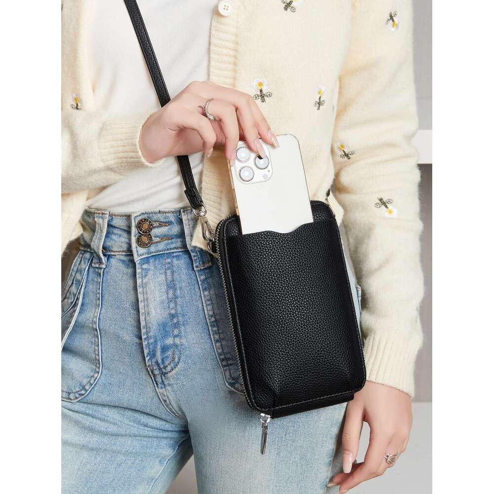 PU Soft Leather Women's Handbag Fashionable Multi Functional Phone Bag Diagonal Strap Single Shoulder Coin Wallet
