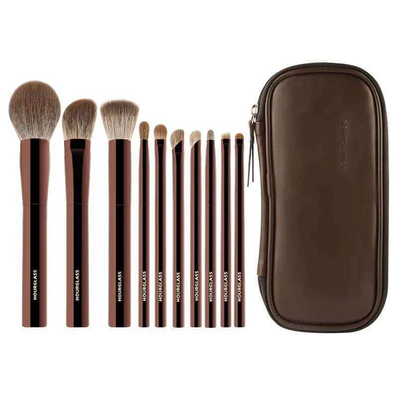 Hourglass Brushes Set 10 Soft and Convenient Eyeshadow, Grooming Face Makeup Brushes