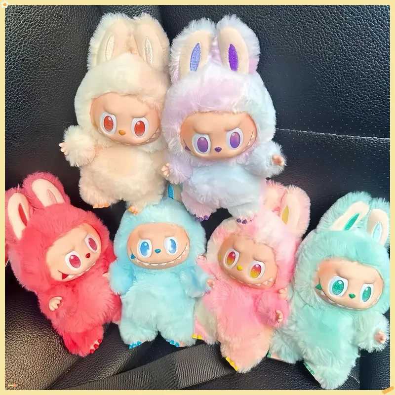 Hot Sales Anime Characters Macaron Labubu with Seat Series Vinyl Pendant Plush Doll Cute Monster Keychain Birthday Gift M250526