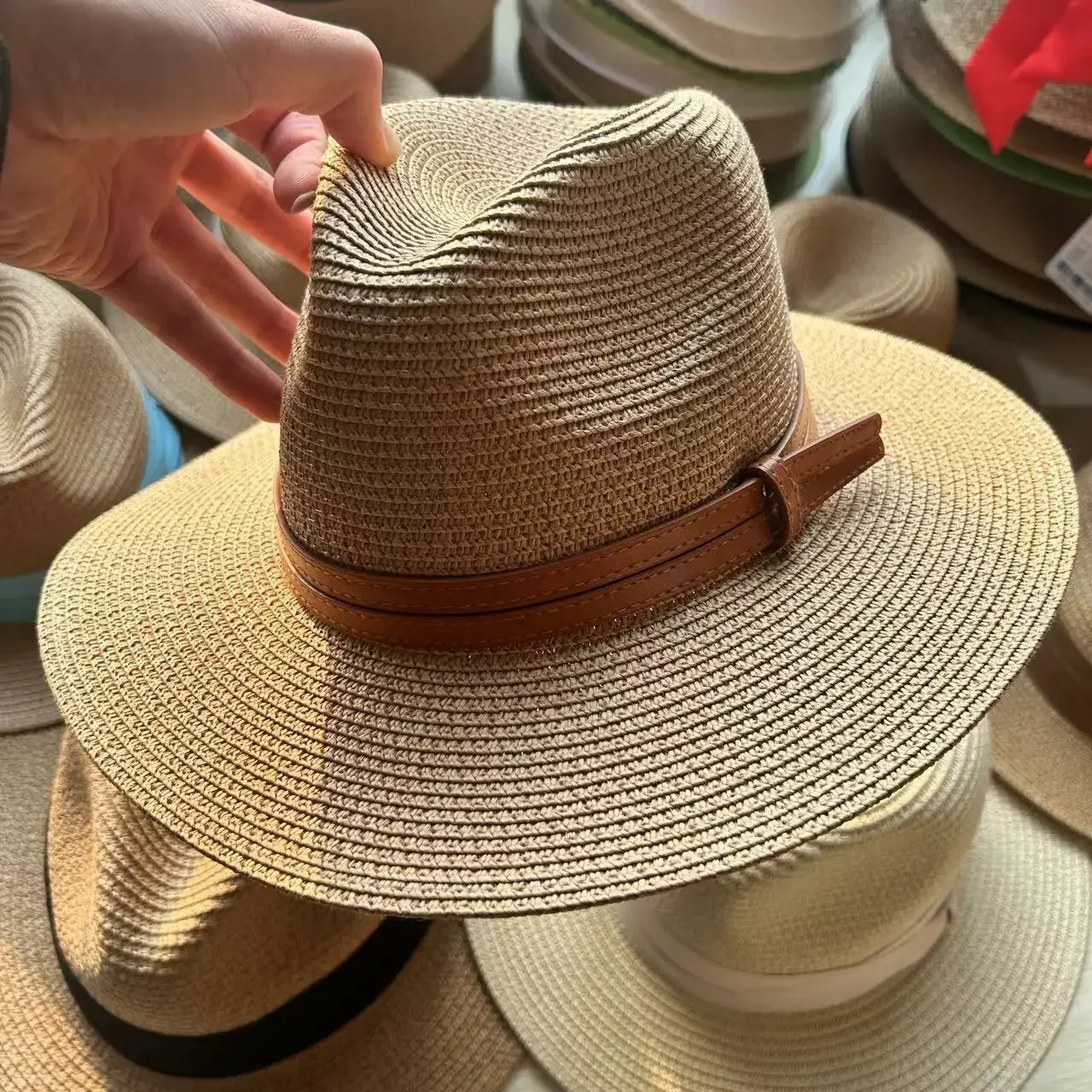 Big Head 60CM Panaman Straw Hat with Foldable Straw Woven Hat Plus Size Men Jazz Women Sun Protection Sun Shading Hat Hair cover 250526