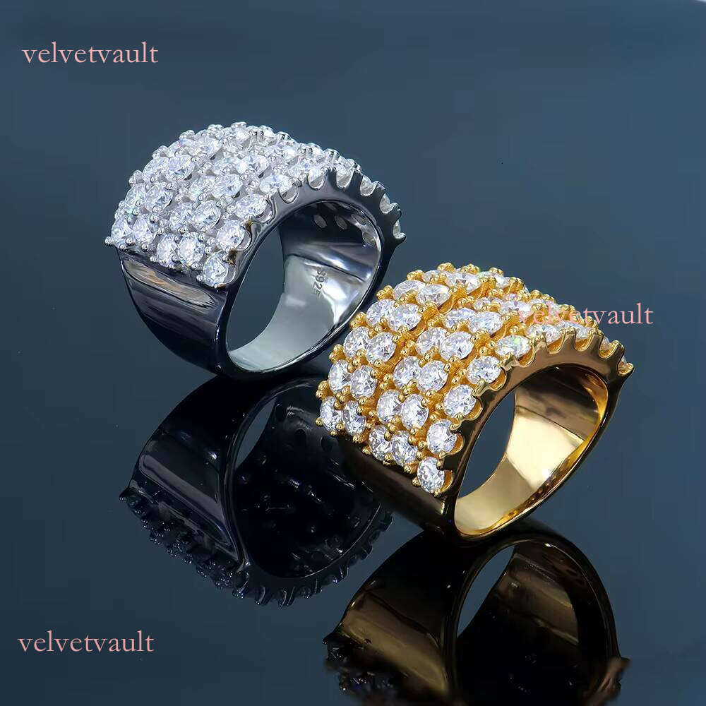Xingyue Fashion Jewelry Pure Silver 5 Row VVS Moissanite Engagement Ring