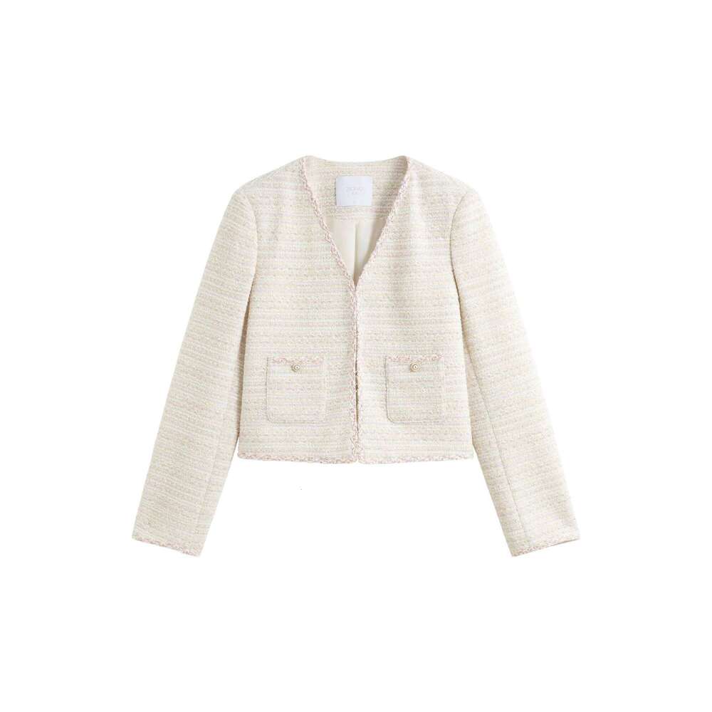ZIQIAO Petite Size Jacket 2025 Spring New Korean Style White High-End Short Top Casual Loose Women Coats 25Zq91136