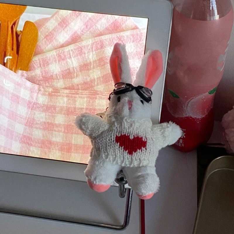Cartoon Plush Stuffed Dolls Toy Keychain Rabbit Animal Backpack Pendant Korean Keyring Birthday Gifts for Women W250526