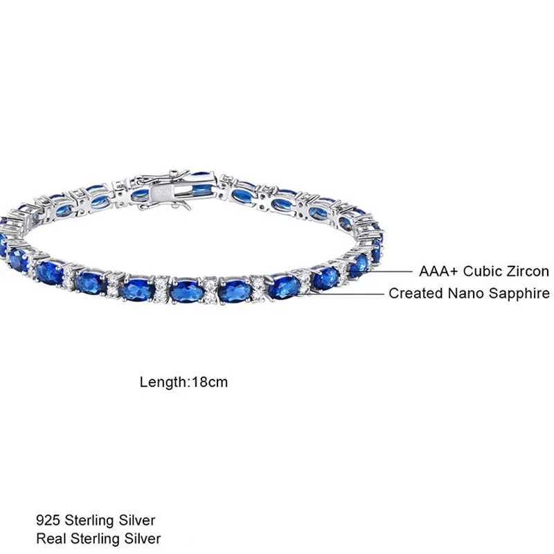 TFGLBU New Sparkling Sapphire Bracelet for Women Elegant Shine Gem Solid 925 Silver Bangle Wedding Birthday Jewelry Wholesale W250526