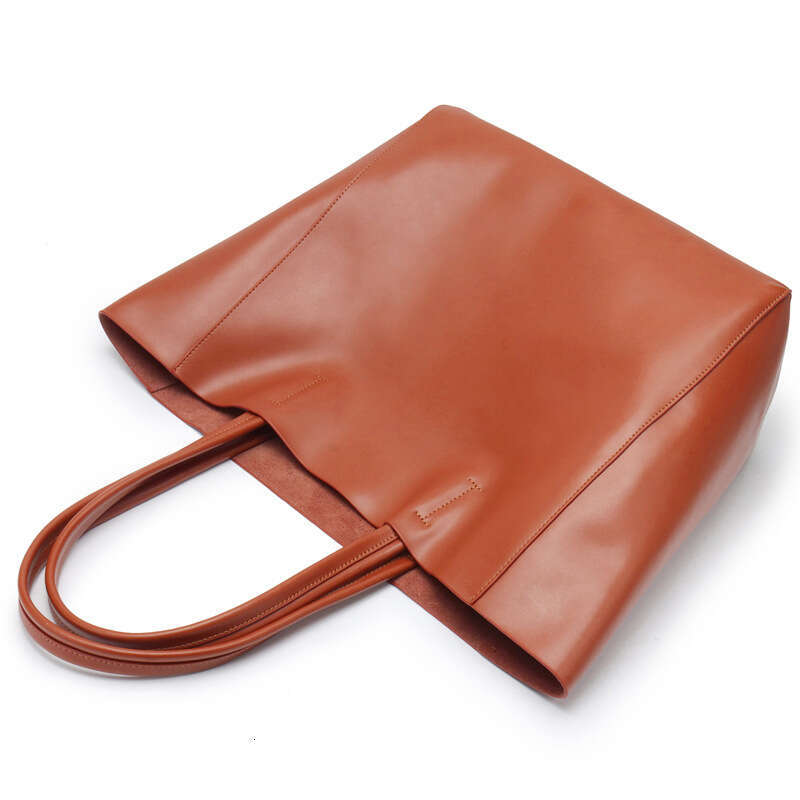 New Capacity Commuter Mommy Cowhide Large Genuine Leather Tote Single Shoulder Crossbody Shopping Bag designer bag