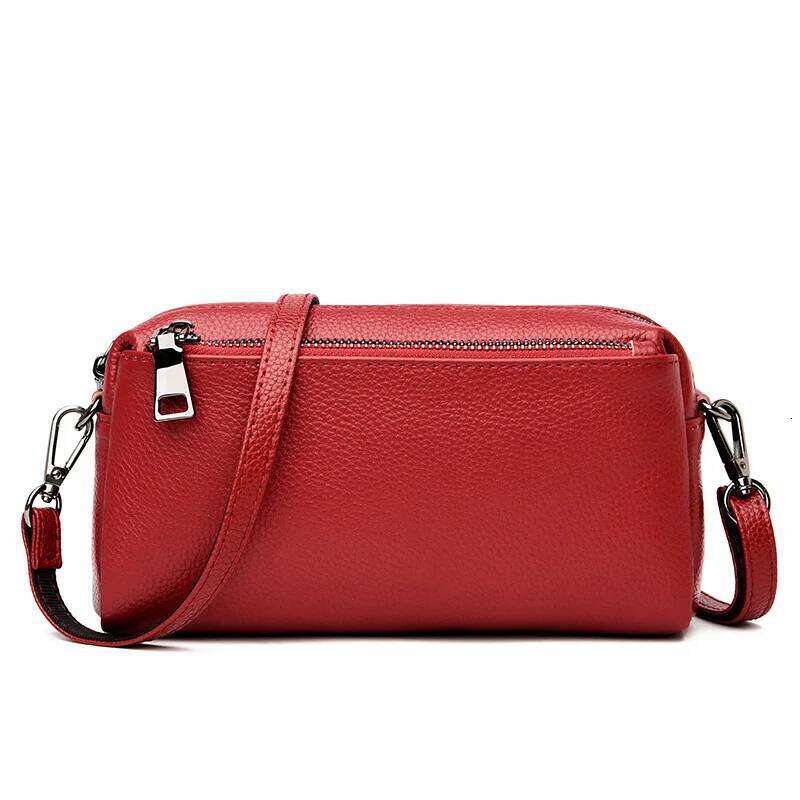Ranhuang New 2025 Women's Real Genuine Leather Shoulder Fashion Clutch Small Crossbody Bags Red B265