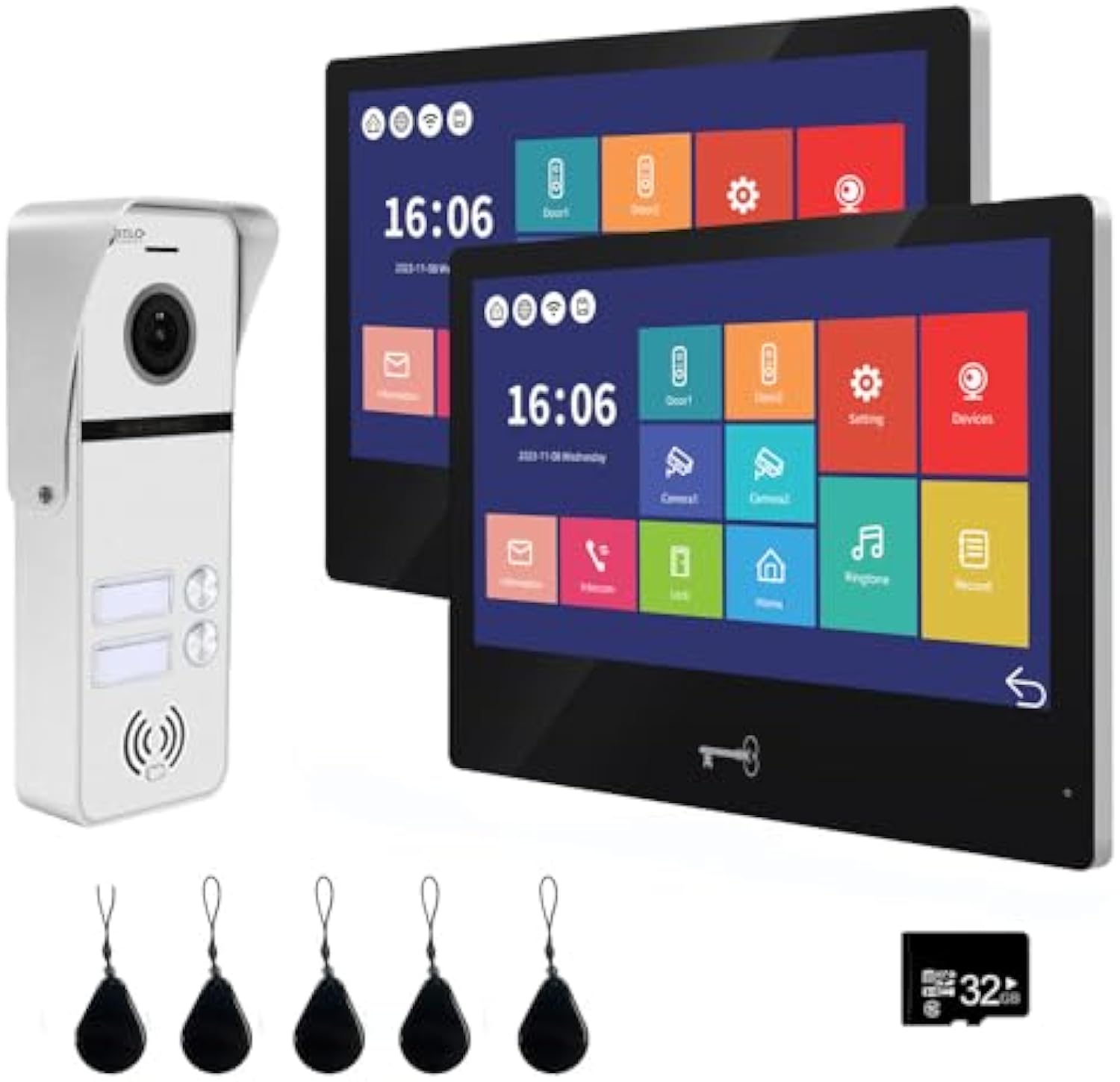 anjielo smart wireless wifi video doorbell intercom system high definition 1080p cameras with touch screen monitors for apartments