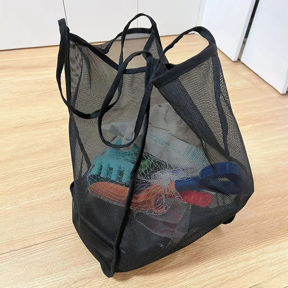 Transparent Mesh Storage Bag Shoulder Bag Fashionable Lightweight Large Capacity Versatile Shopping Bag Beach Bag Organize 250526