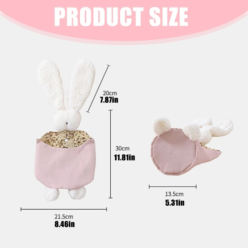 Baby Crib Storage Bag Cotton Cartoon plush rabbit shape Pouch born Bed Headboard Organizer for Bedding Diaper Toys 250517z