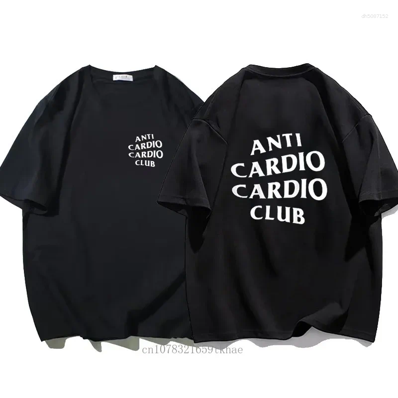 Women's T Shirts Men Clothes Plus Size Anti Cardio Club Shirt Gym Life Letter Print T-Shirt Tshirt For Women Oversize Male Tee Summer