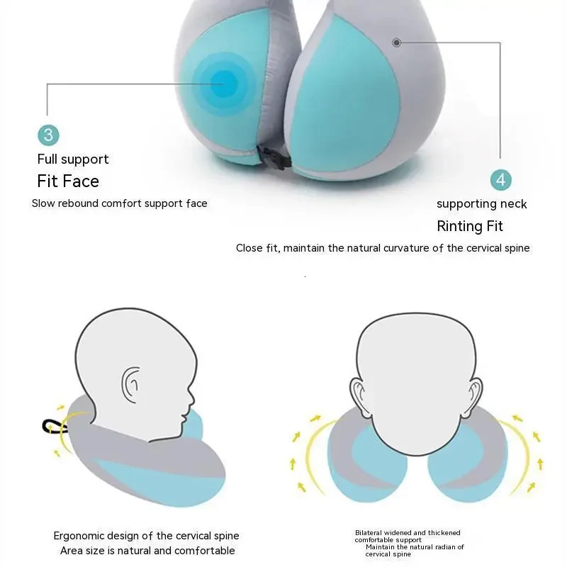 U Shape Kids Pillow Universal for Children Car Seat Fixing Pad Travel Sleeping Cushion Neck Head Protection Soft Pillows 250527