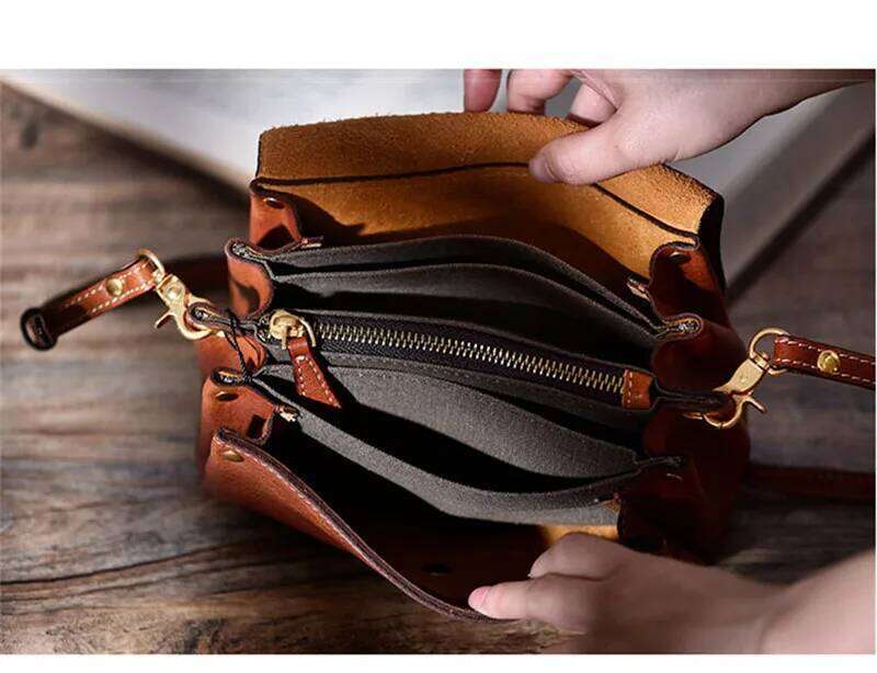 Casual simple high-quality genuine leather women's small crossbody weekend outdoor soft natural real cowhide shoulder bag