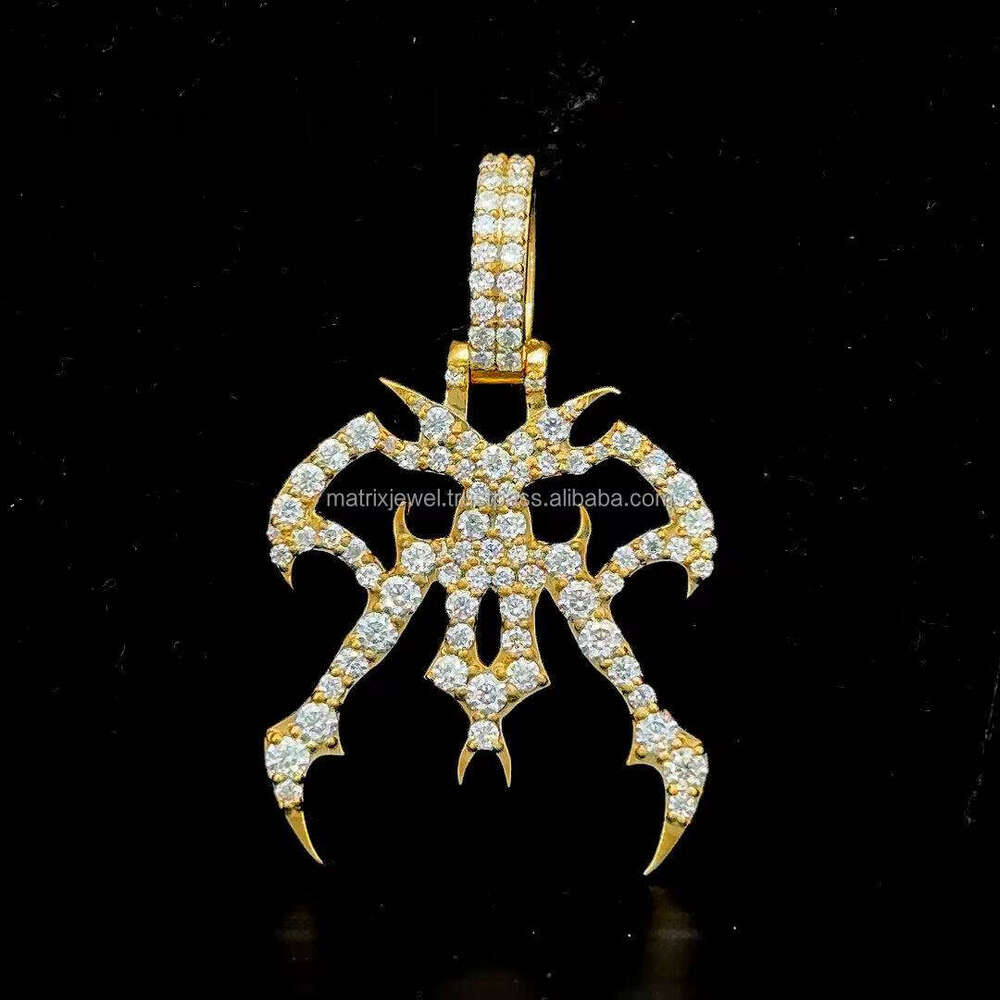 New Arrival Star Shape Charm Pendants Sier Hip Hop Jewelry Men Women VVS Black Moissanite Dia Pendant