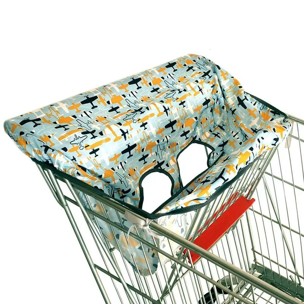 Useful Plane Antidirty Animal Waterproof Wave Pattern Baby Trolley Cover Kids Cushion Mat Shopping Cart Highchair 250527