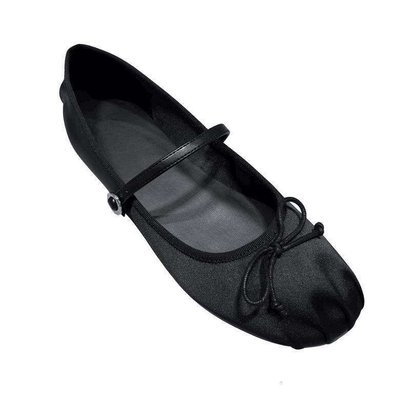 2025 Spring New Bowknot Mary Jane Ballet Round Toe Single Flat Heel Women Shoes