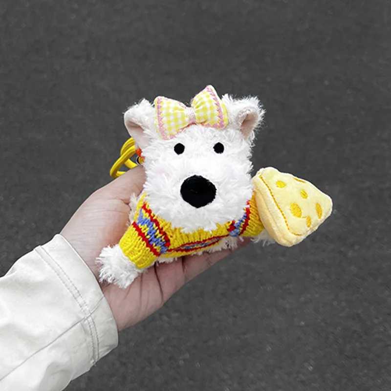 Various Outfits Cartoon Puppy Keychain Cute Small Dog Doll Plush Keychain For Bag Pendant Furry Puppy Keyrings For Couple Gifts W250526