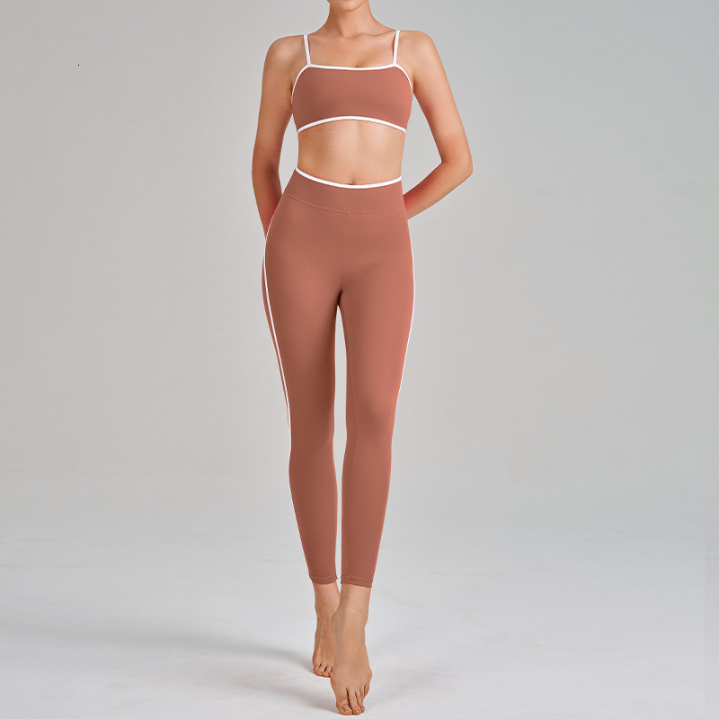 Hello New Yoga Wear High Waist Hip Lift Tummy Control Slimming Camisole Beautiful Back Running Sports Bra Set for Women
