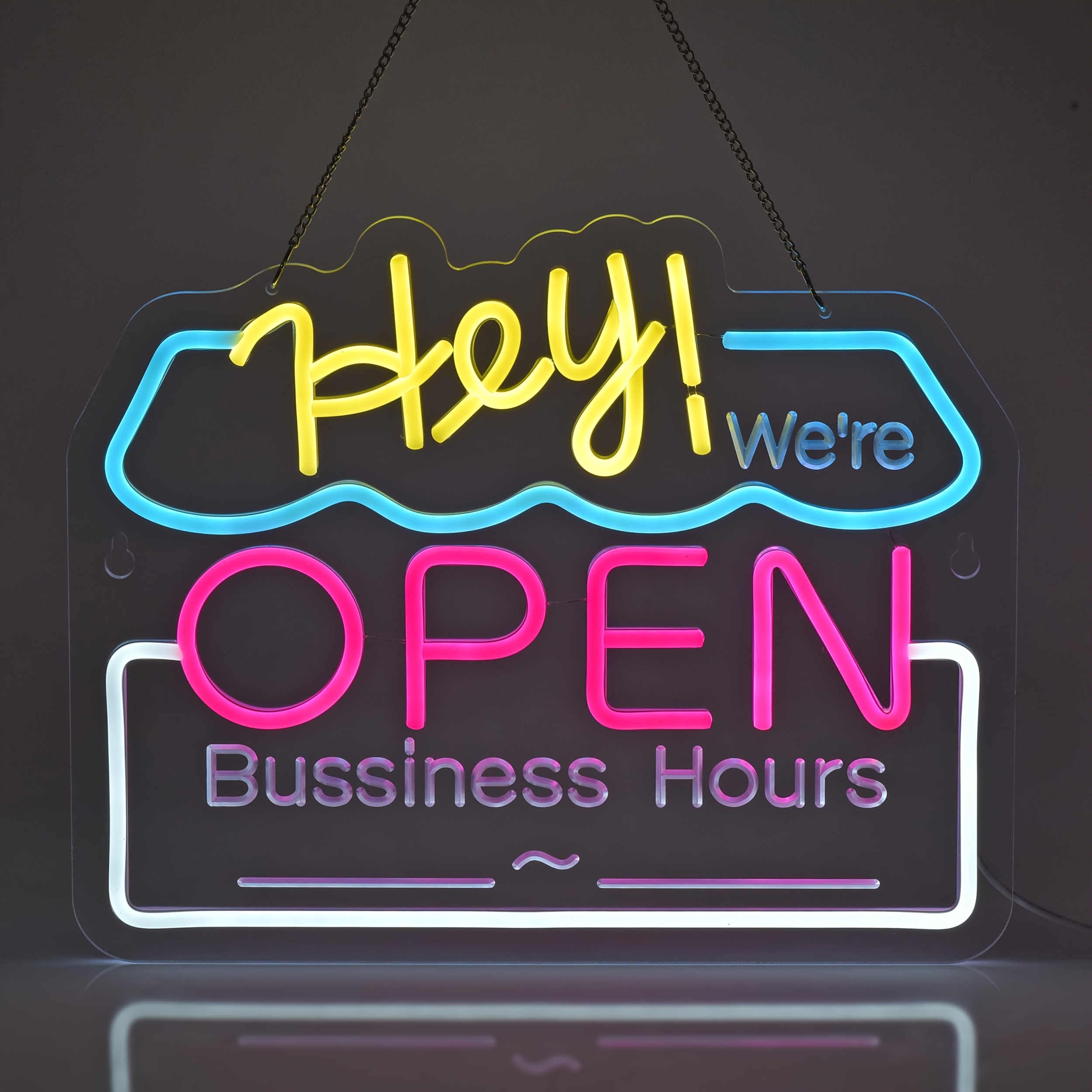 OPEN Neon Sign, Neon Lights Hanging Wall Art Decoration for Business Shop Bar Market Bakeries