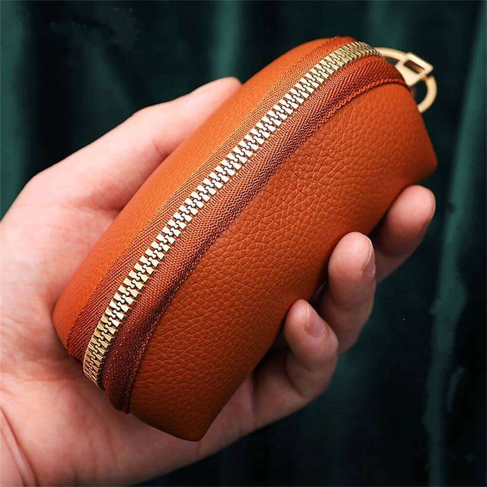 Soft Leather Holder Organizer Pouch Men Women Car Wallet House Keychain Housekeeper Key Case Zipper Mini Card Bag