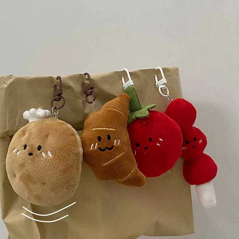 Funny Food Toy Keychain Plush Simulation Food Potato Croissant Plush Toy Pendant Cute Girls Gift Pendant Accessories Ornament W250526