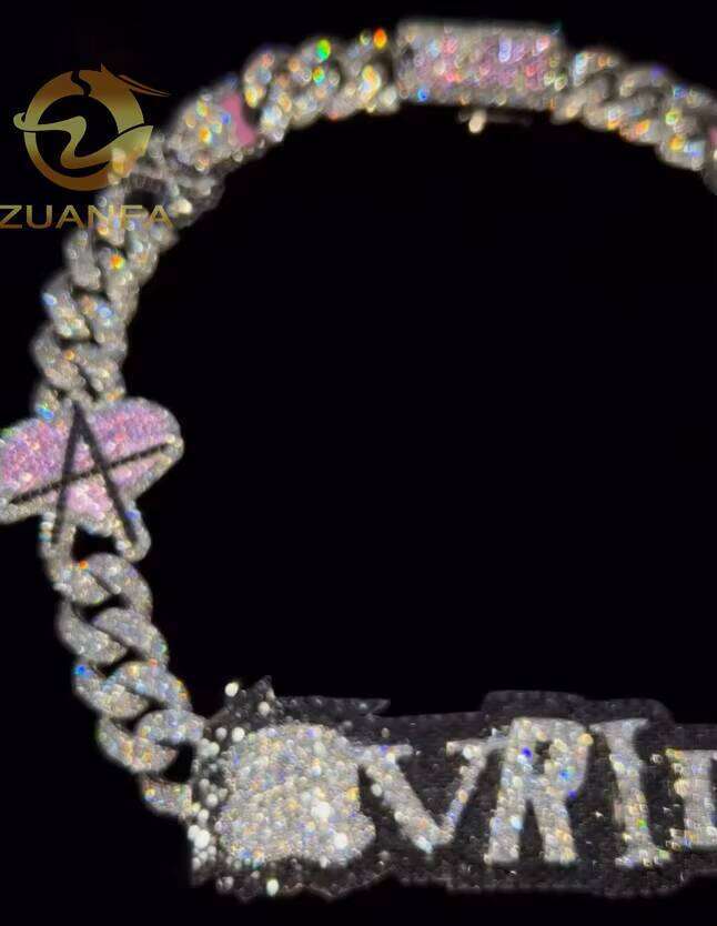 Personalized Special 16mm Link With Name Custom Sier Moissanite Dia Hip Hop Jewelry Iced Out Cuban Chain