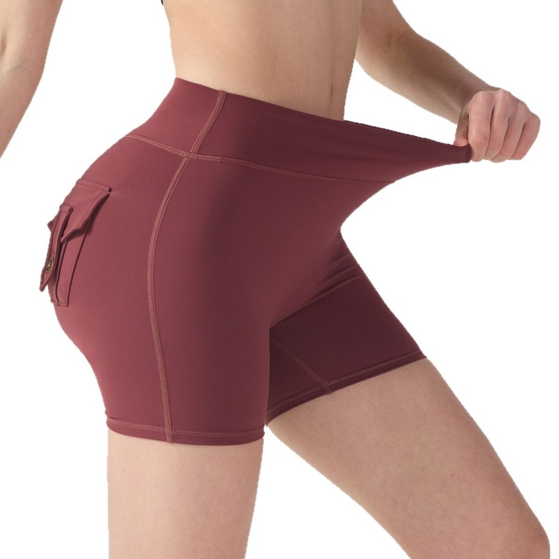 Women yoga pants gym shorts athletic short high waisted elastic skinny button quick dry frock pant outdoor running workout sports outfits size s-xl
