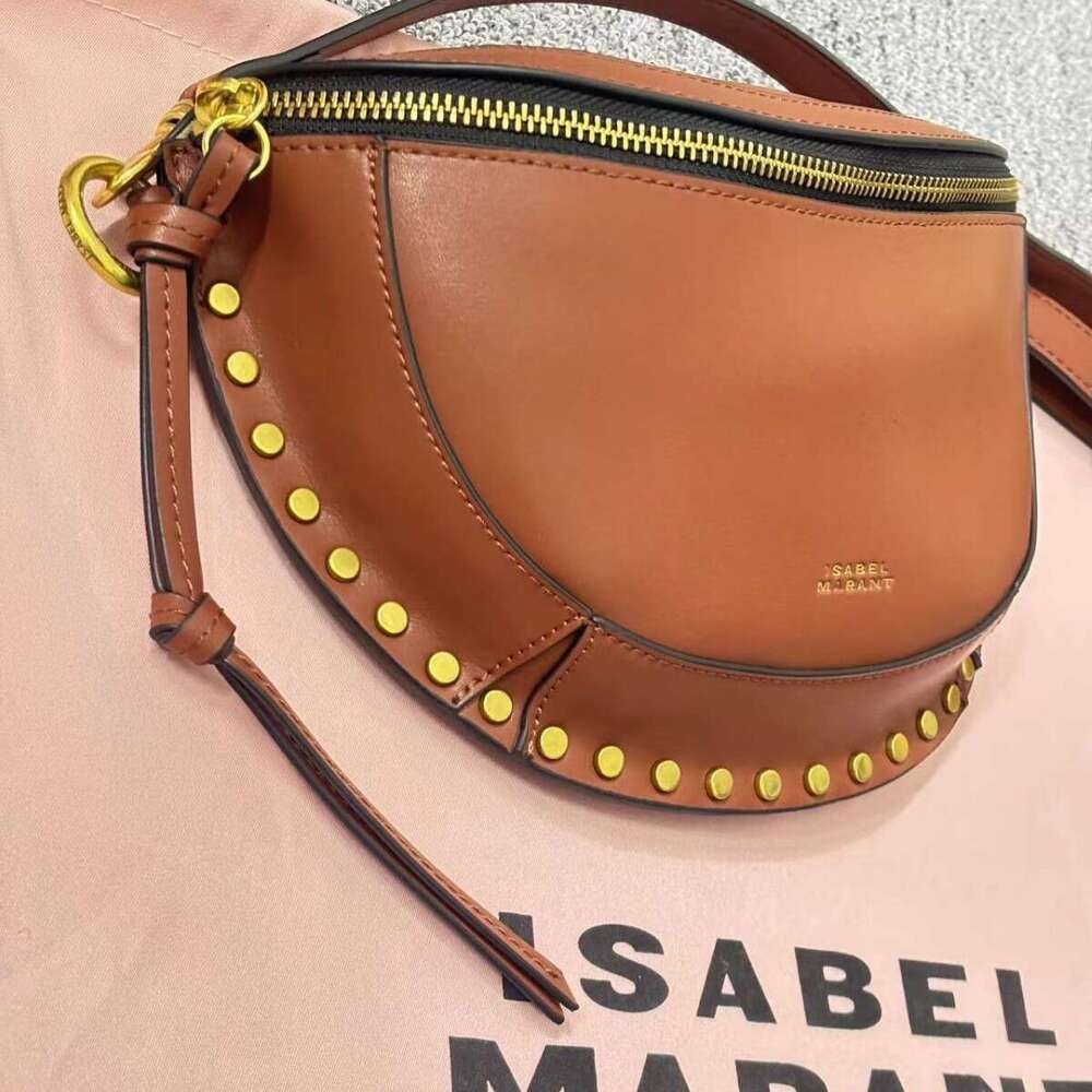 IS Classic Series SKANO Black Single Shoulder Cowhide Leather Half Moon Waist Bag for Women