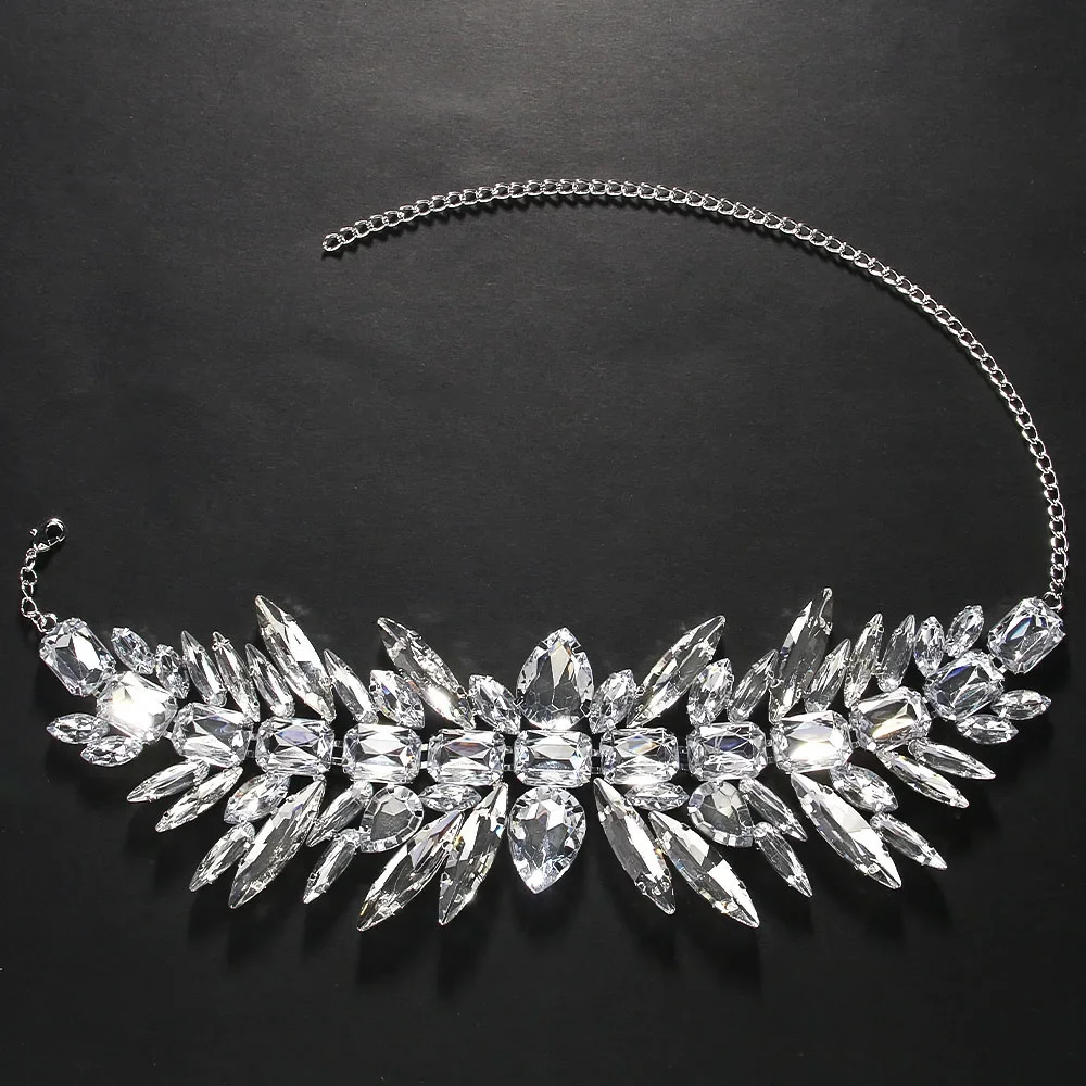Stonefans Vintage Statement Geometric Choker Necklace Crystal Collar Fashion Statement Accessories for Women Jewelry 2024 Decor 250519