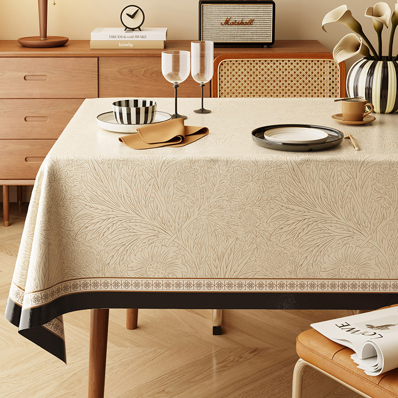 A648 Jifeng table cloth waterproof and oil-proof washable table mat light luxury high-end desktop protection table cloth anti-scalding coffee table ma