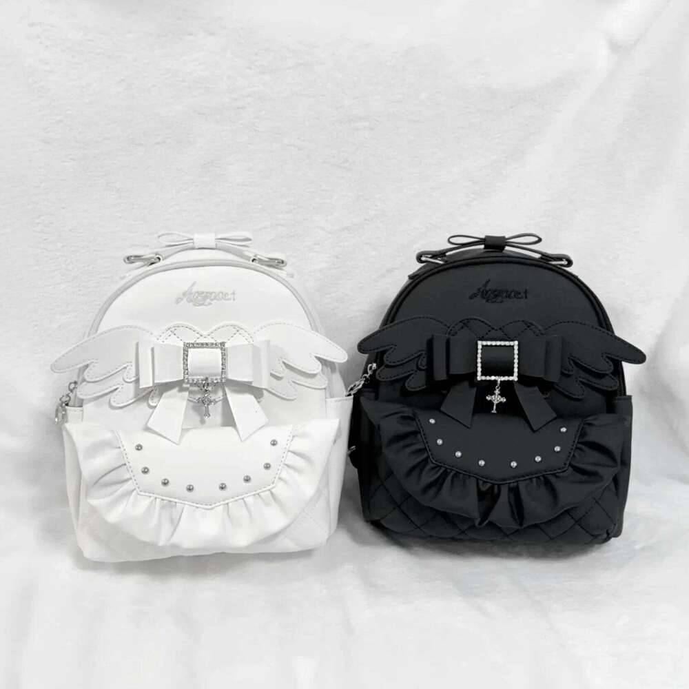 Original Design Japanese Mine Mass-produced Water Color Love Wings Fashion All-Match Backpack for Women Girl Kawaii Student Bags