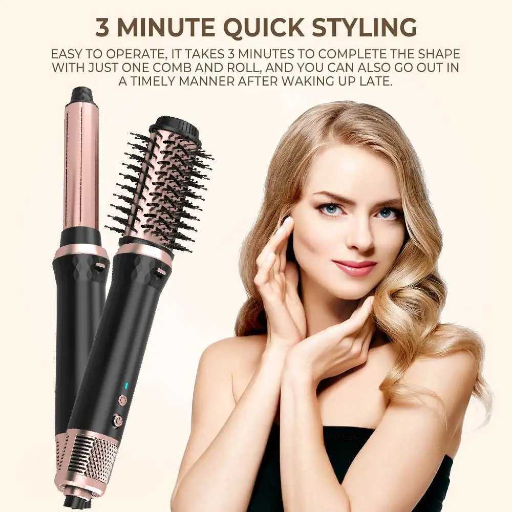 Sale 6 1 High Speed BLDC Motor Hair Styling Tool Negative Ion Hot Air Brush Wrap Straightener Dryer Curler Electric MCH z250527