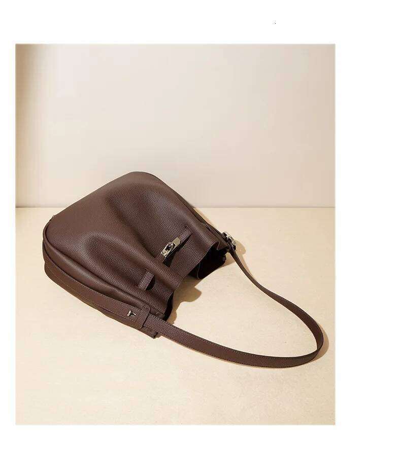 Free Shopping Designer Genuine Leather Handbag Ladies Large Women's Bag High-Quality Casual Crossbody New Bucket Bags