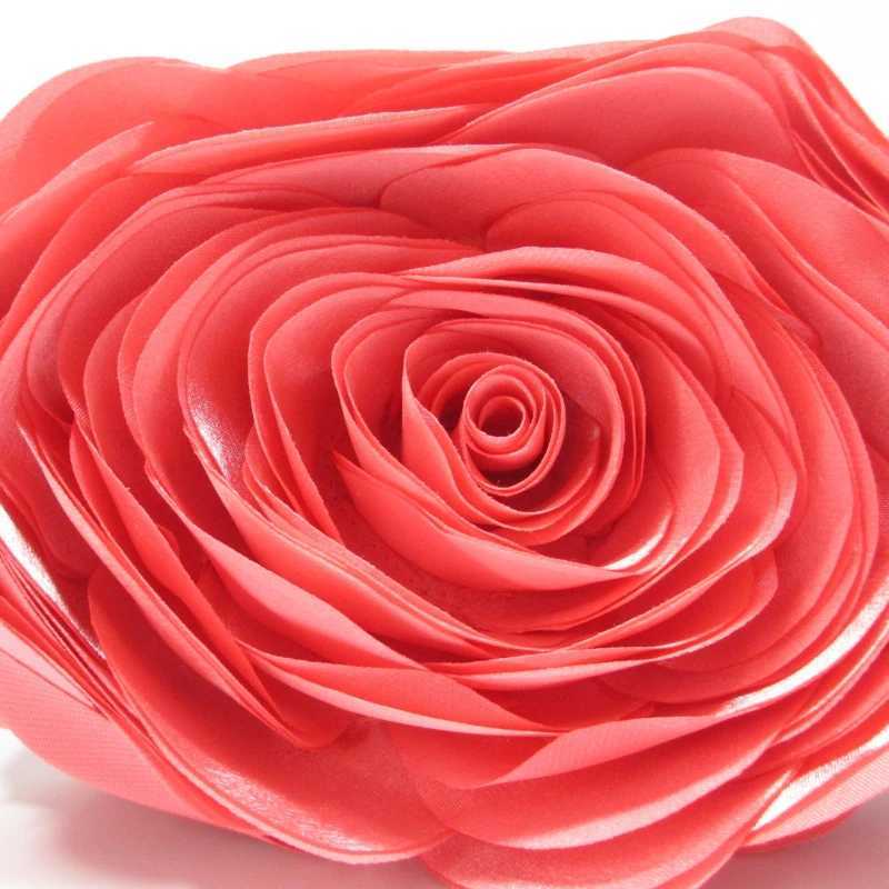 Sweet Coral Evening Bags Womens Multilayer Bridesmaids Satin 3D Floral Purse Wedding Clutches Nylon Fabric Soft Mini Handbags W250527