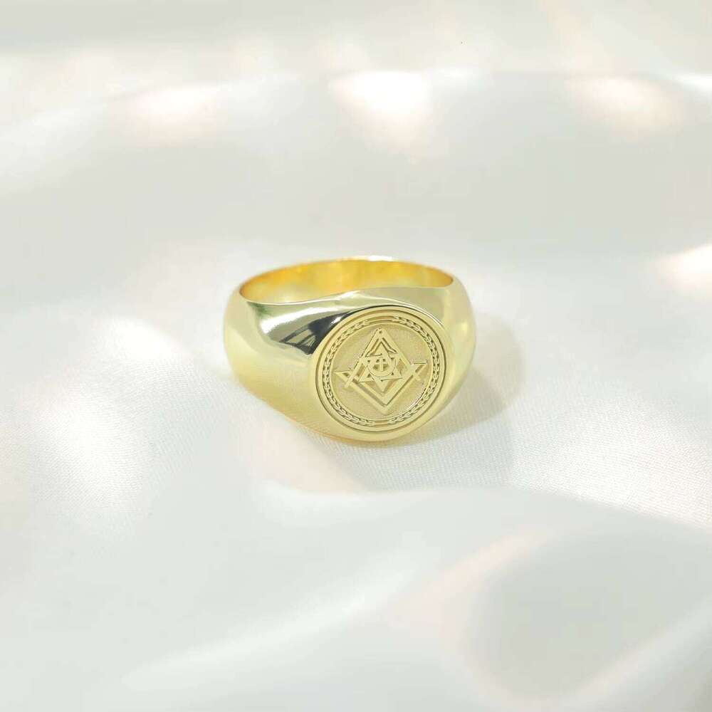 3D Stainless Steel Ring Personalized Gold Plated Letters Men Jewelry for Lover Gift Wholesale