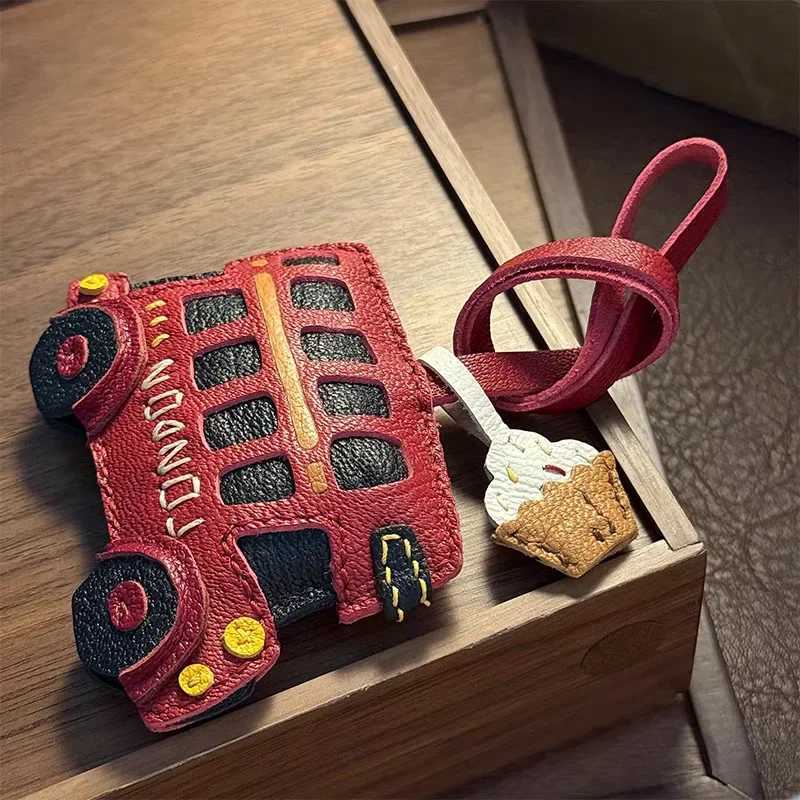 Luxury Design Genuine Leather Handmade Pendant Bag Accessories Cute Car Hangings Keychain Bag Charms Cute Animal Bag Decorations W250526