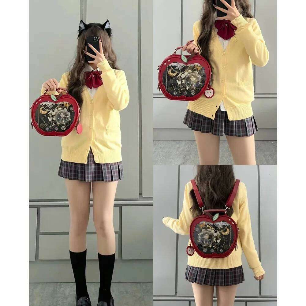 Hot Selling New Girl Haruku Niche Design Apple Crossbody Handbag Sweet Cute Ulzzang Ita Bag Y2k Backpack Preppy Style Itabag