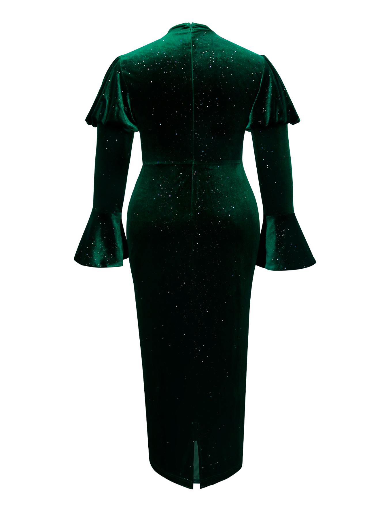 Plus Size Dress Party Evening Wear For Woman Velvet Mesh Beading Long Flare Sleeve Elegant Fashion Prom dress 2025