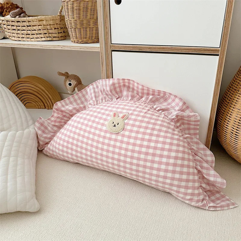 Custom Name Cute Moon Shape Lattice Baby Pillow Cushion Ruffles born Babies Accessories Bedding Room Decoration 250527