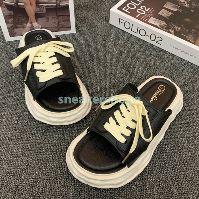 designer platform sandals womens slides flat heels sandal fashion lace-up designer slippers summer slip-on sandale casual height-increasing women shoe