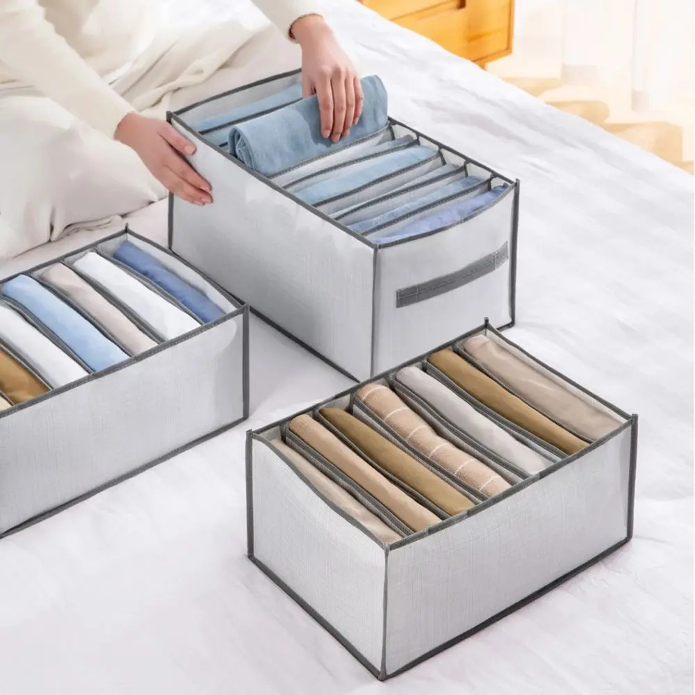 Closets Clothes Organizer Pants Jeans Storage Box Cabinet Drawer Organizer Underwear Socks T-Shirt Wardrobe Storage Organizers 250526