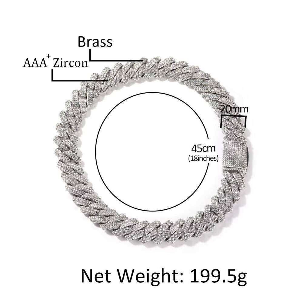 Custom Name 20mm Zircon Cuban Hiphop Dia Wholesale Fashion Jewelry Light Hip Hop Necklace