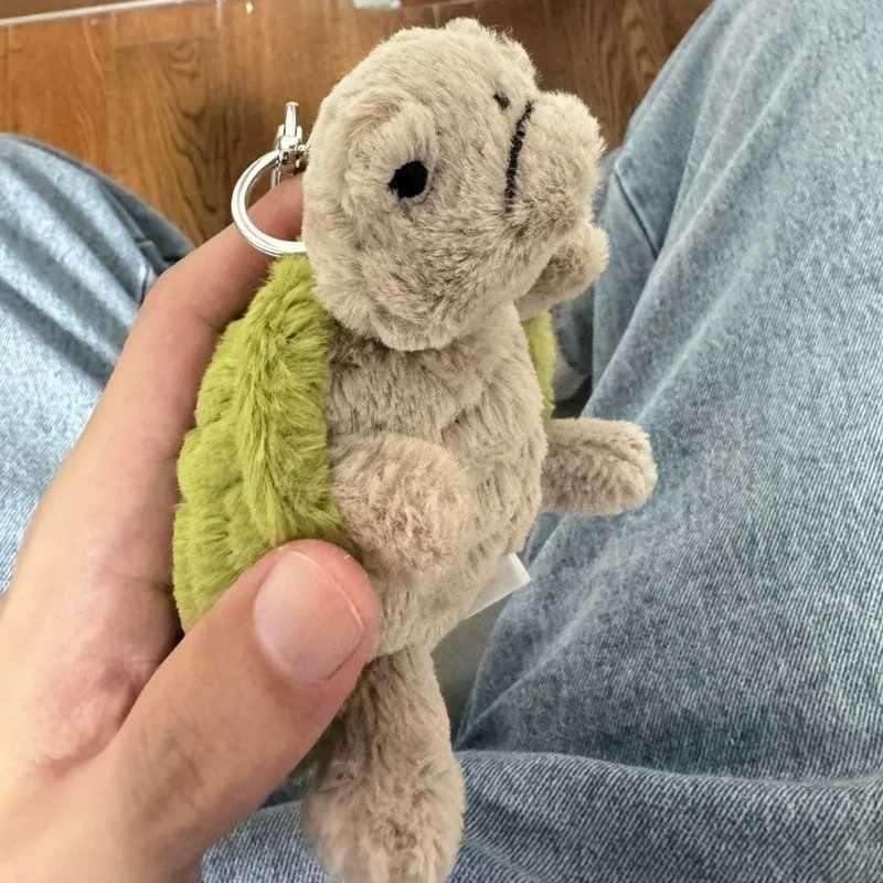 Jellycats Turtle Pendant Keychain Cute Girl Bag Doll Plush Toy Key Ring Cute Turtle Plush Toy Doll Gifts Baby Soothing Accessory W250526