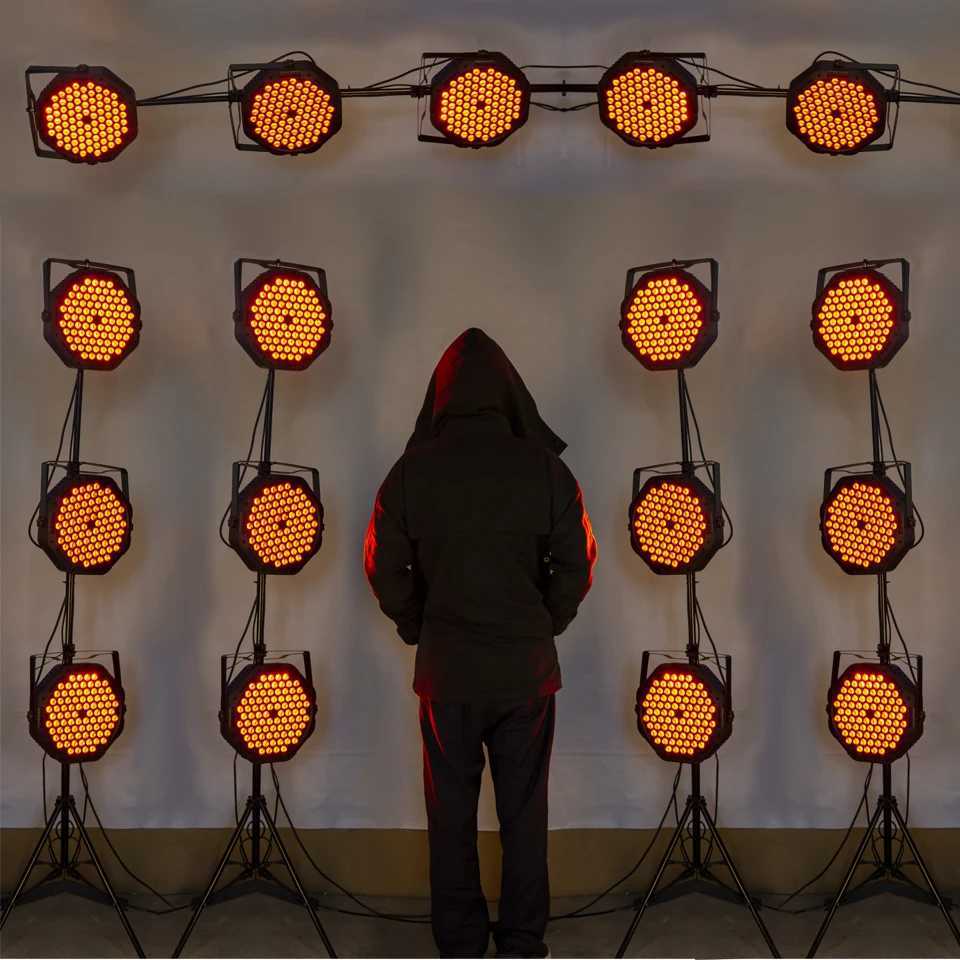 New 80W 84LED par lighting LED Party Flat Strobe Dmx512 Sound Controller RGB 3In1 Colors Lamps for KTV Dj Disco Wedding Xmas XJ250527