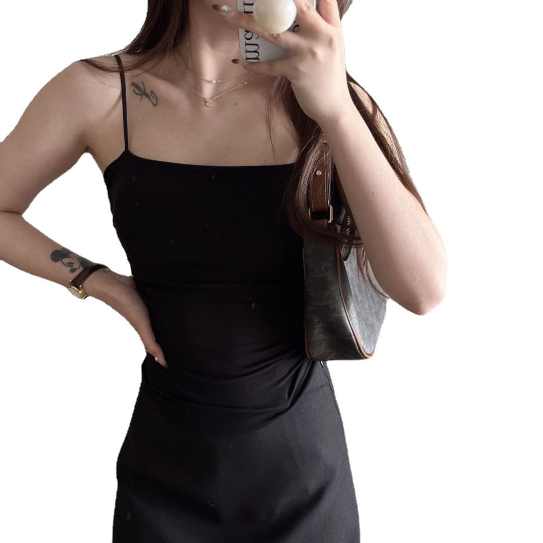 GC130 New style breast pad integrated tube top pleated slim vest outer wear female bottoming