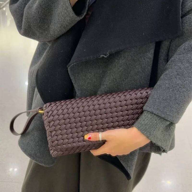 Women's Bags Designer Brand Clutch High-End Flap Women Quality Leather Bag Versatile Casual Woven Shoulder Handbag