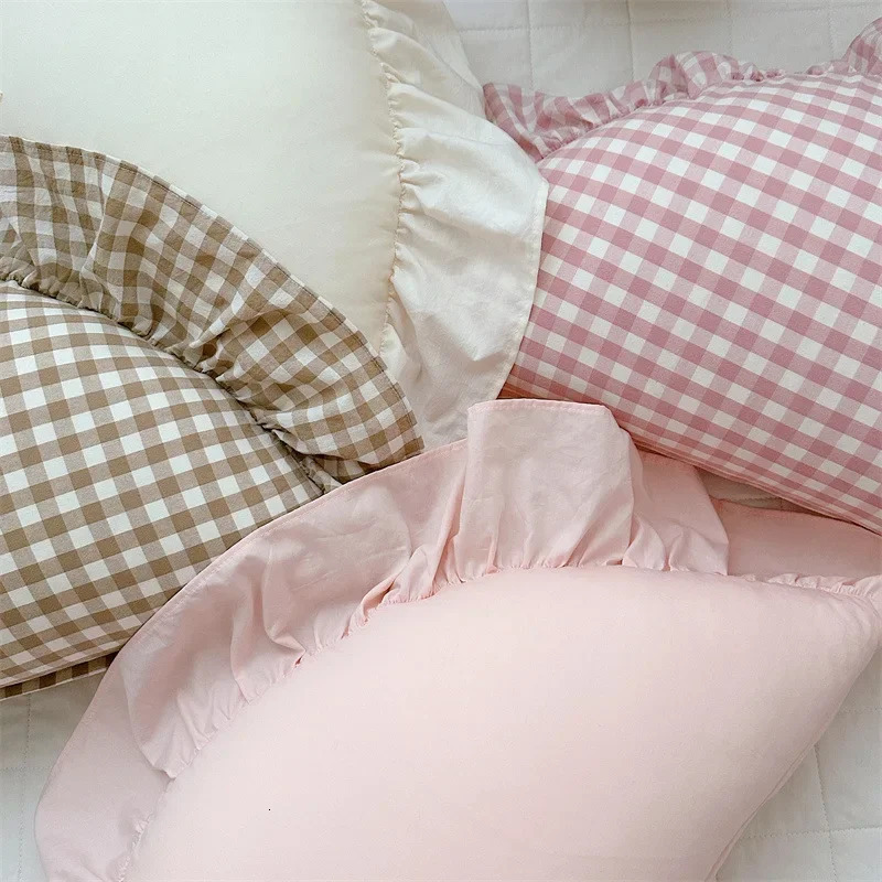 Custom Name Cute Moon Shape Lattice Baby Pillow Cushion Ruffles born Babies Accessories Bedding Room Decoration 250527