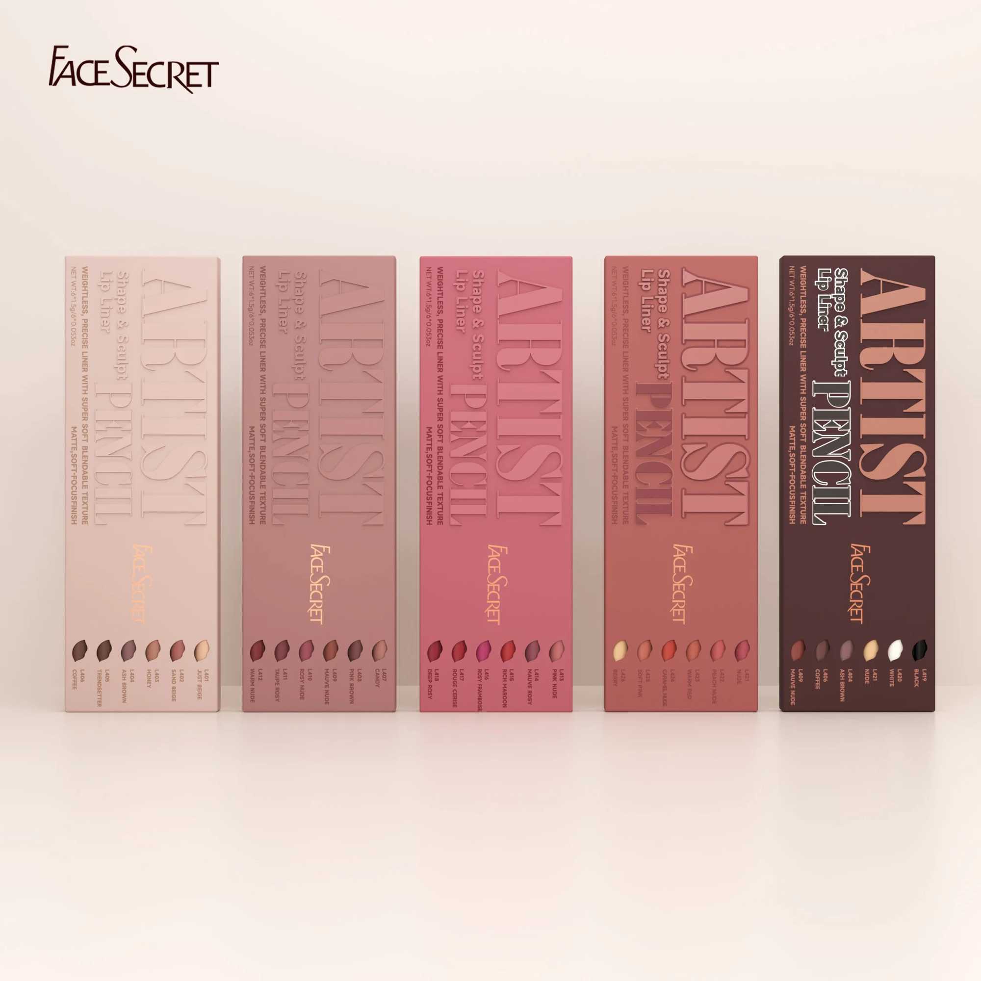 Face Secret Artist Shape Sculpt Lip Liner Pencil Set Weightless Precise Liner with Super Soft Blendable Texture Matte Soft z250527PNVM