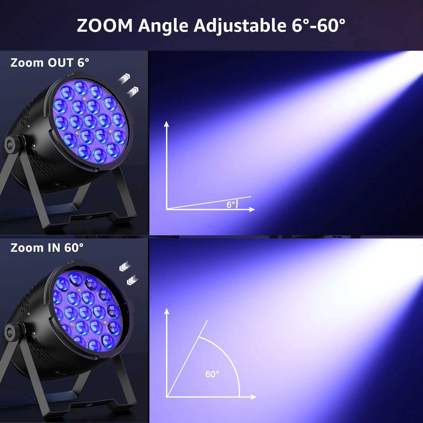 UKing 19x15W LED Par Light RGBW 6in1 Zoom Stage Light DMX512 Focused Wash Light For DJ Disco Party Nightclub Stage Lighting XJ250527