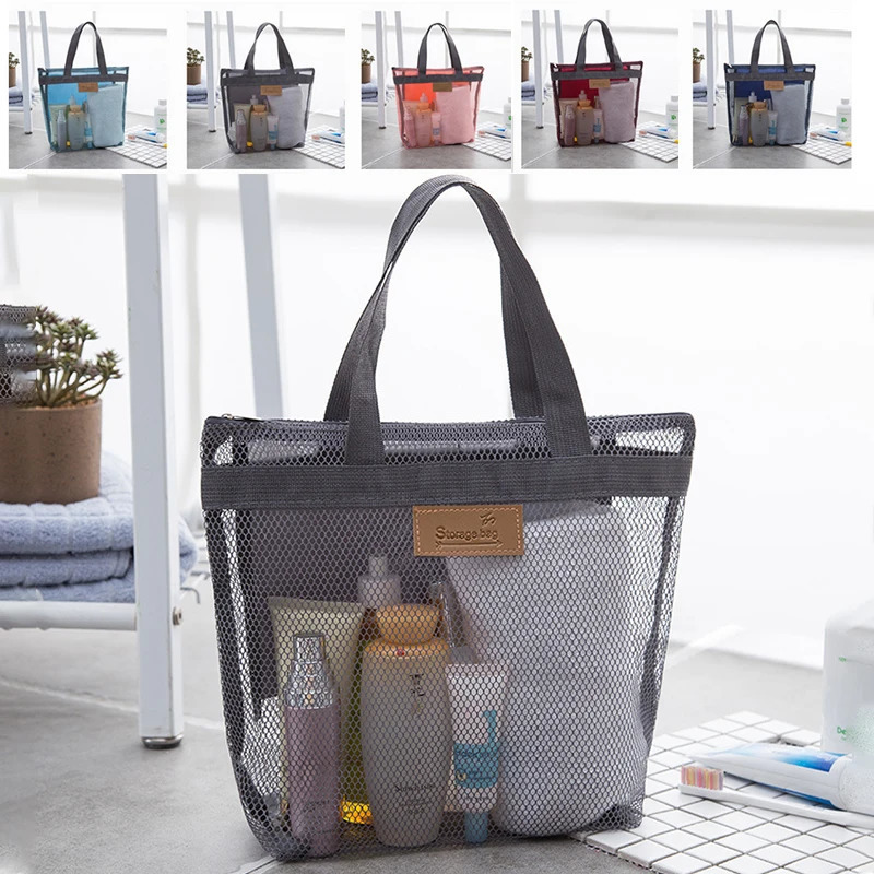 Large Travel Bag Organization Storage Bag Reusable Eco Bag Clothing Portable Outdoor Beach Mesh Pouch Bathroom Wash Bag Package 250526