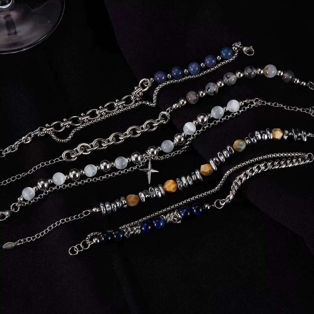 Stainless Steel Bracelet Men's Accessories Hip-Hop Fashion Style Beads Jewelry for Lover Gift Wholesale